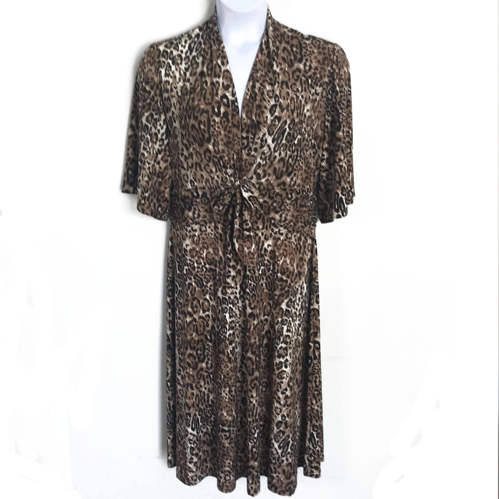 AA Studio Leopard Print Stretch Dress